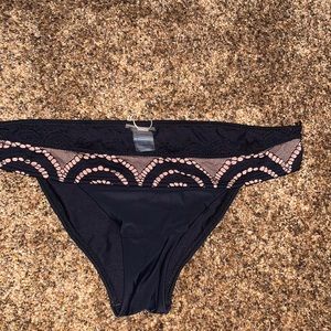 PILYQ BLACK BIKINI BOTTOMS w NUDE BACKING
